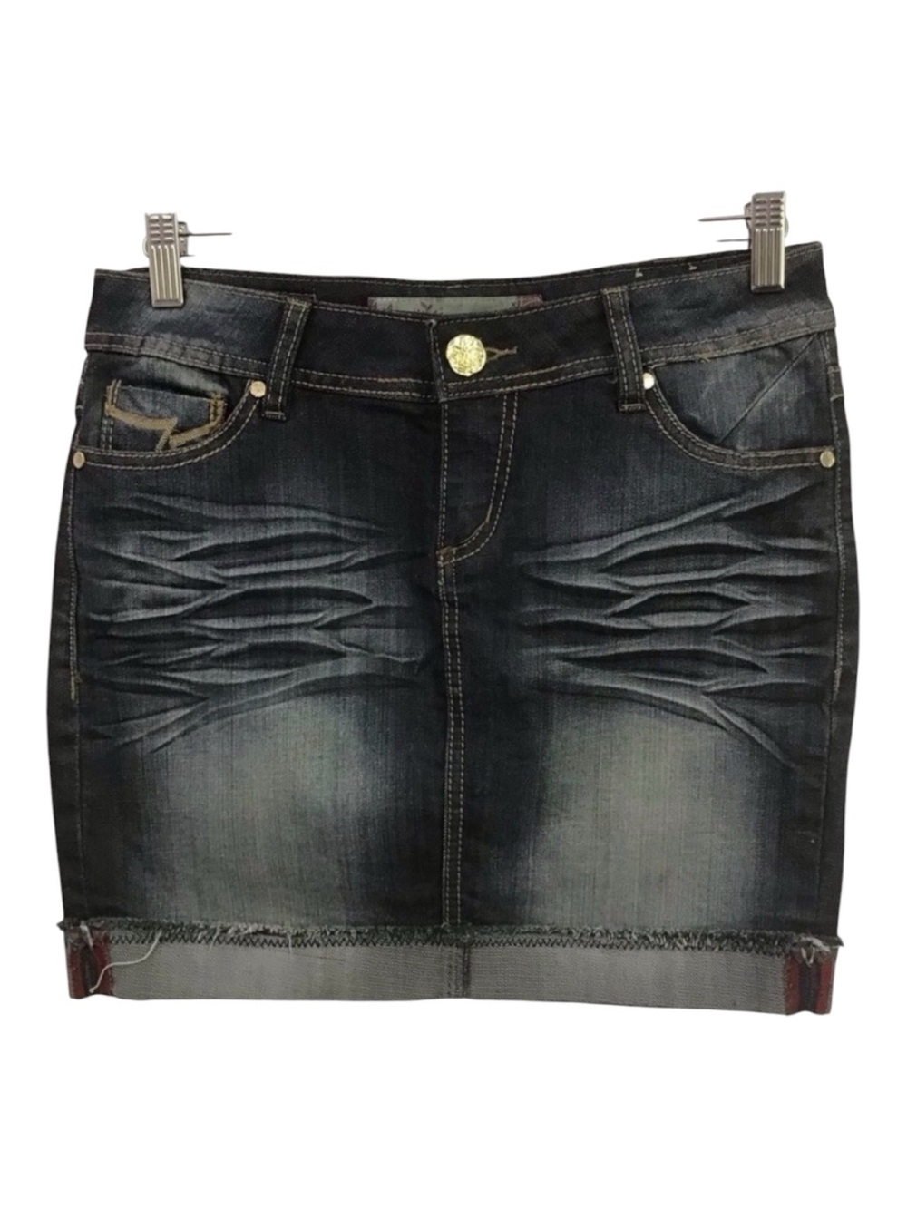 ROXY jeans mini skirt five pockets essential Alex low rise dark blue size 7